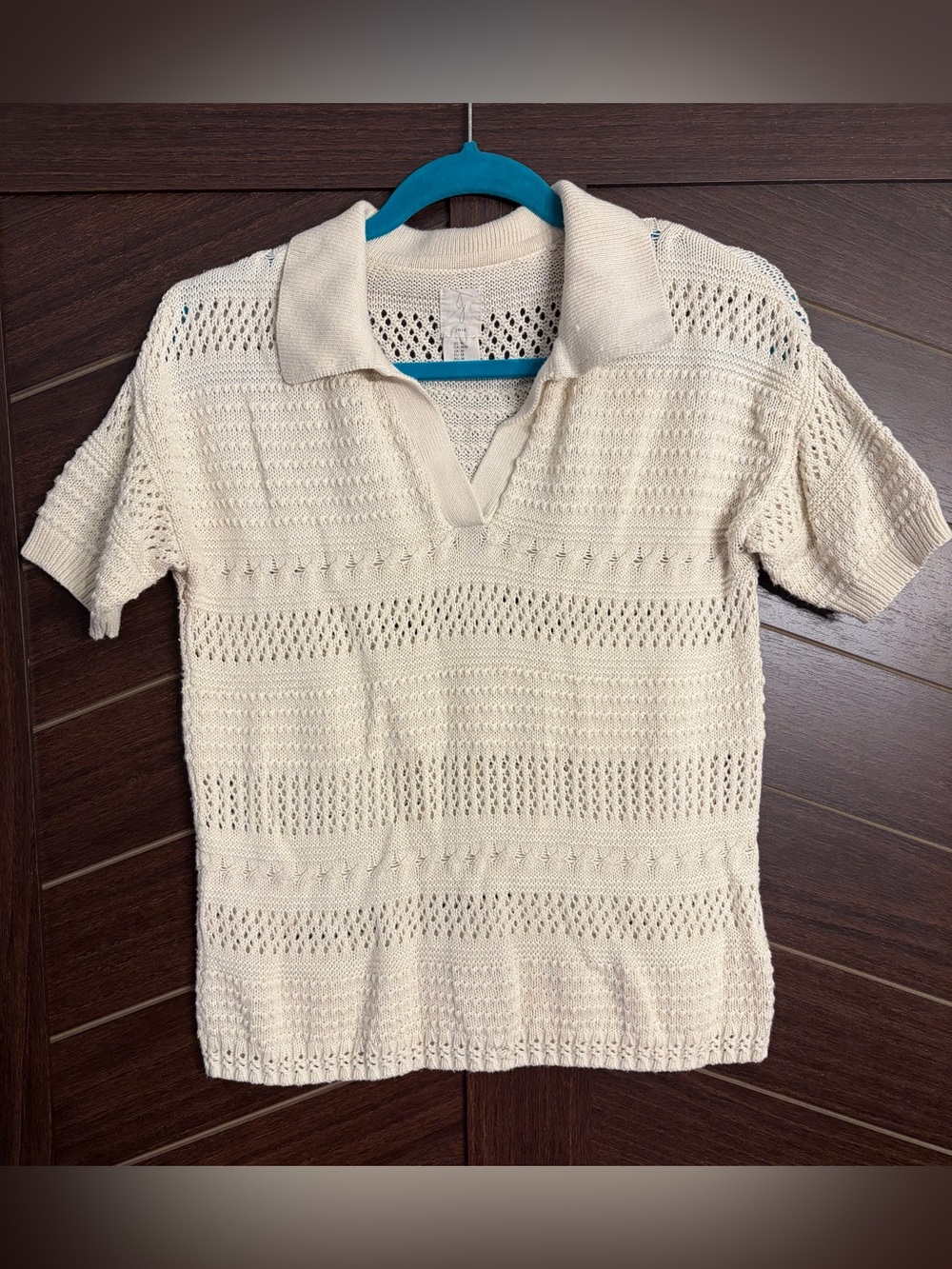 Joie knit collared shirt sleeved sweater medium flawed